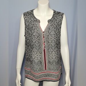 Black and White Patterned Sleeveless Top NWOT